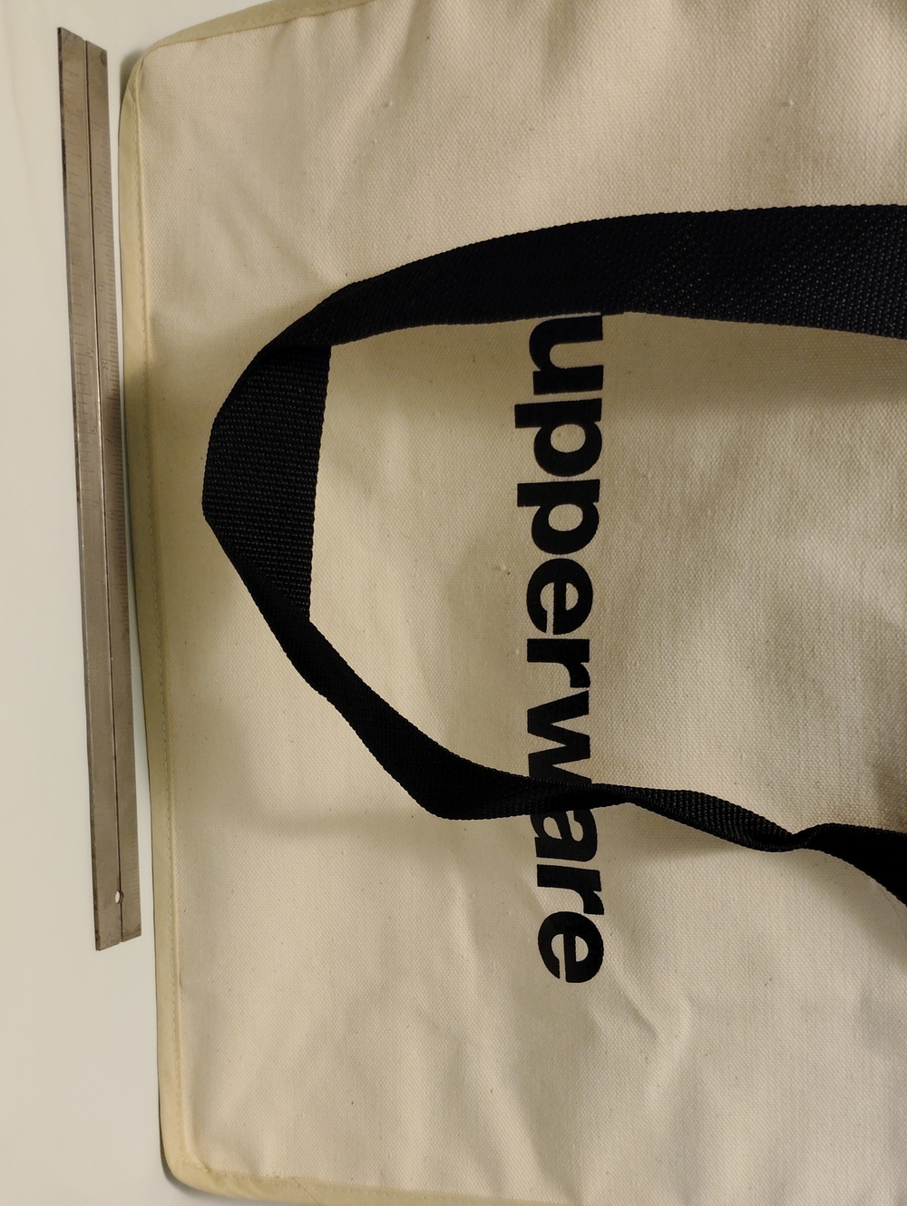 Tupperware Promotional Consultant Logo Cream Canvas Tote Bag with Black Handles! - Picture 12 of 16